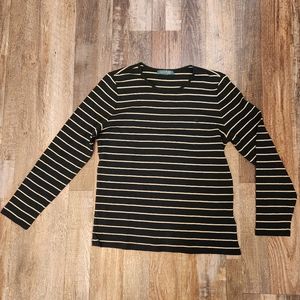 Lauren Ralph Lauren Black and Gold Long Sleeve